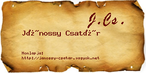Jánossy Csatár névjegykártya